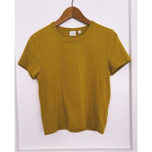 Women’s Sunday Best Chartreuse Cropped Shirt from Aritzia Size Lg. - Picture 1 of 8
